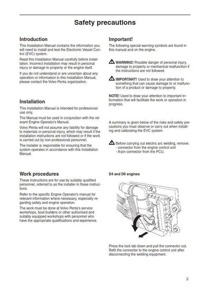 Volvo Penta - D4 D6 D9 D12 D16 - Installation - Electronic Vessel Control