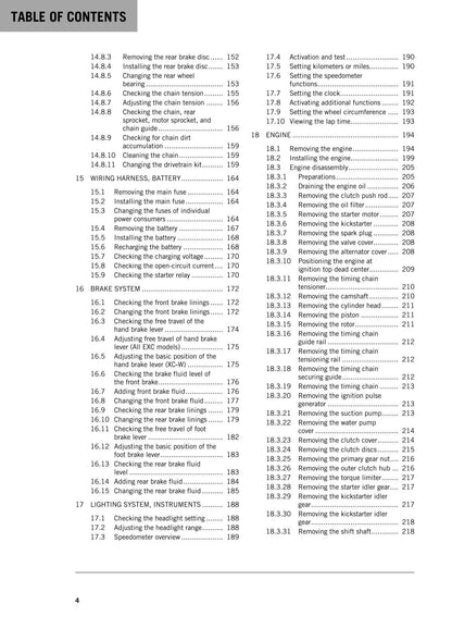 KTM 2016 - 450 500 EXC Six Days Xc-w - Service Workshop Repair Manual