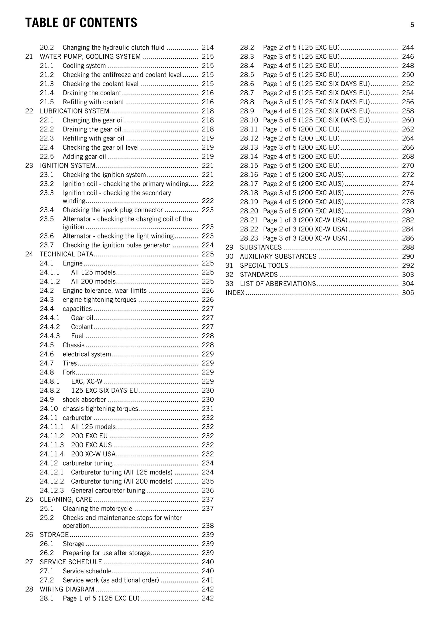 KTM 2014 - 125 200 Exc Six Days Xc-w - Service Workshop Repair Manual