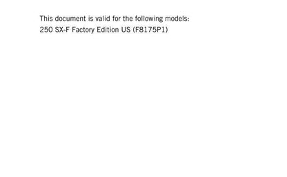 KTM 2016 - 250 SX-F Factory Edition - Service Workshop Repair Manual