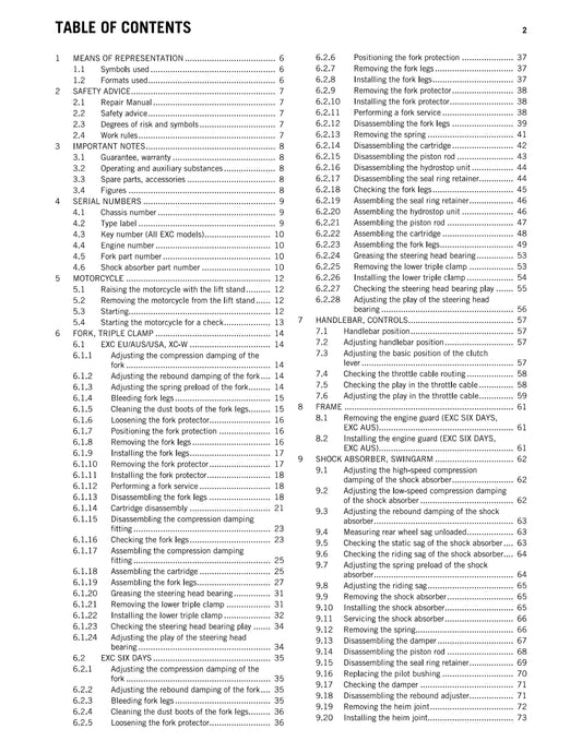 KTM 2013 - 450 500 Exc Six Days Xc-w - Workshop Service Repair Manuals