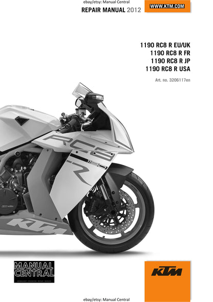 2012 KTM 1190 RC8 R -  Eu Uk Jp Usa - Service Workshop Repair Manual