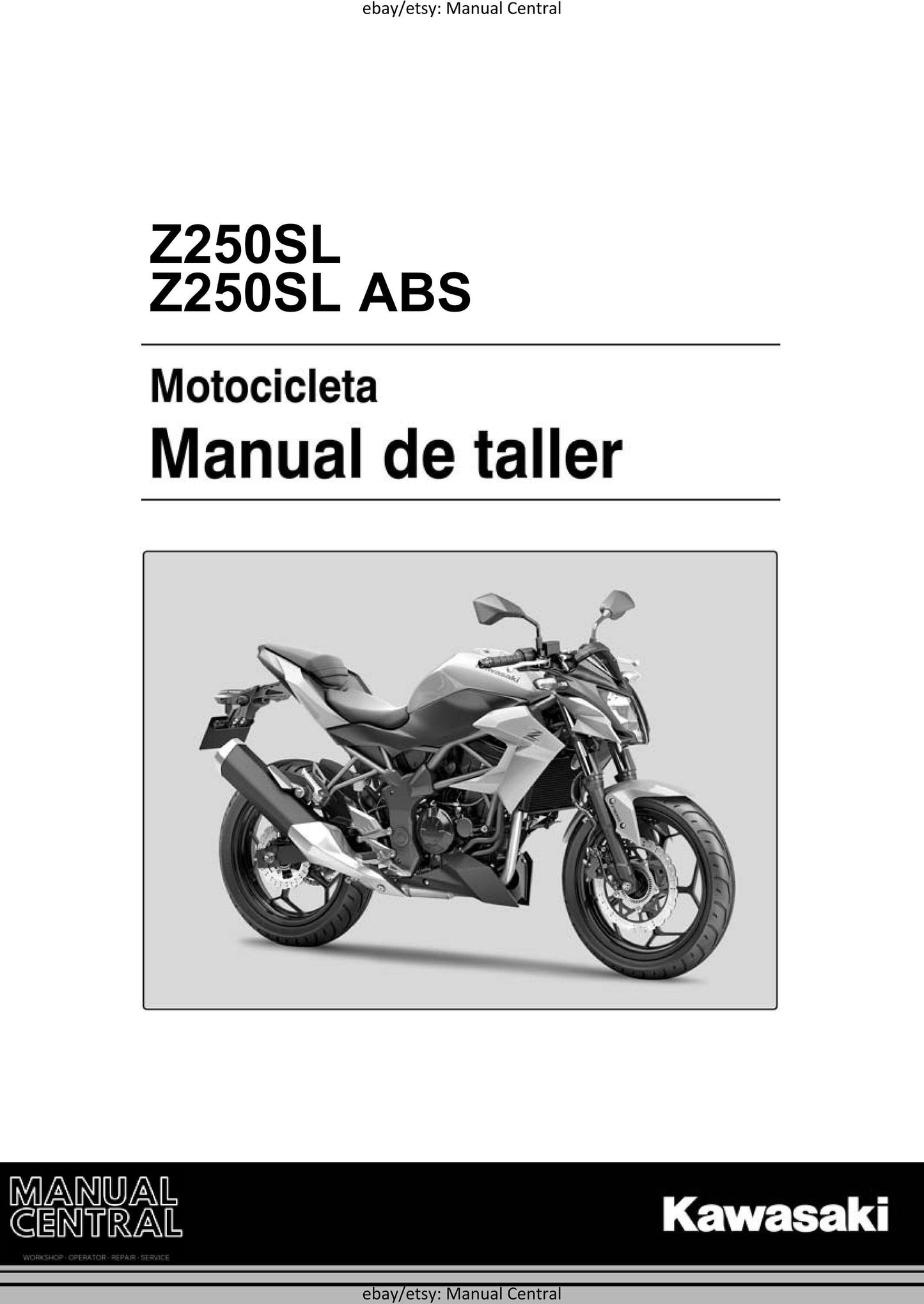 Kawasaki Spanish Language - Z250SL ABS - Motocicleta Manual de taller