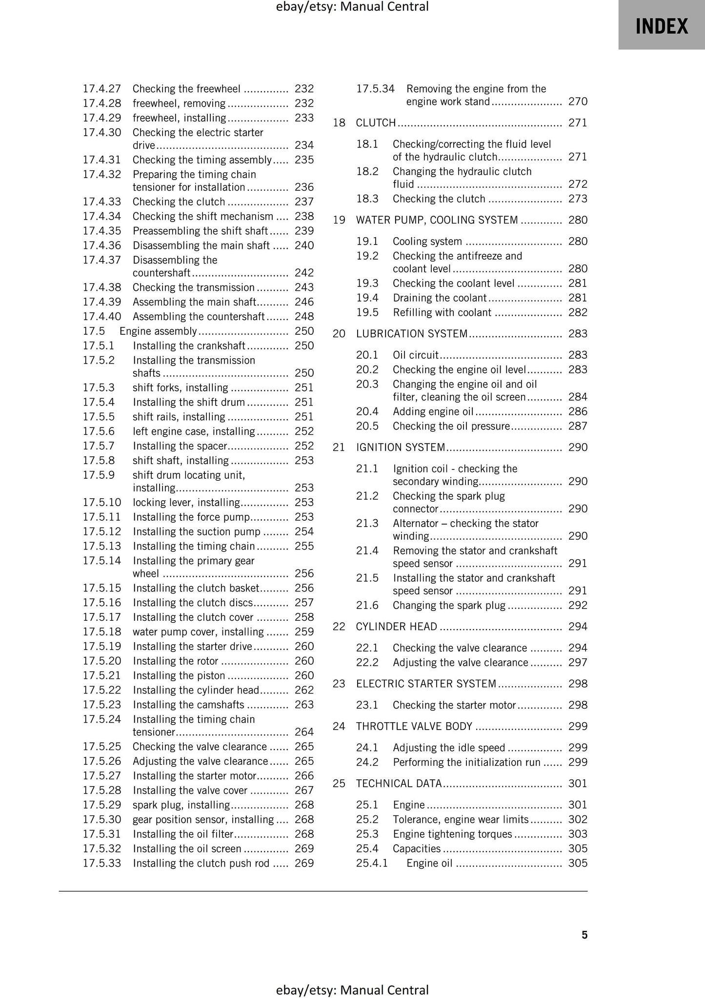 KTM 2018 - 250 SX-F XC-F - Service Workshop Repair Manual