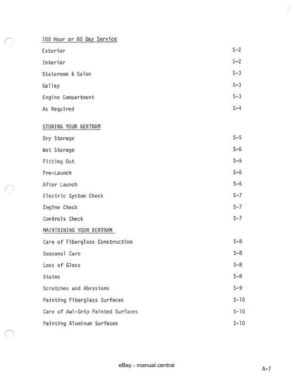 Bertram 58 Convertiable - Owners Manual