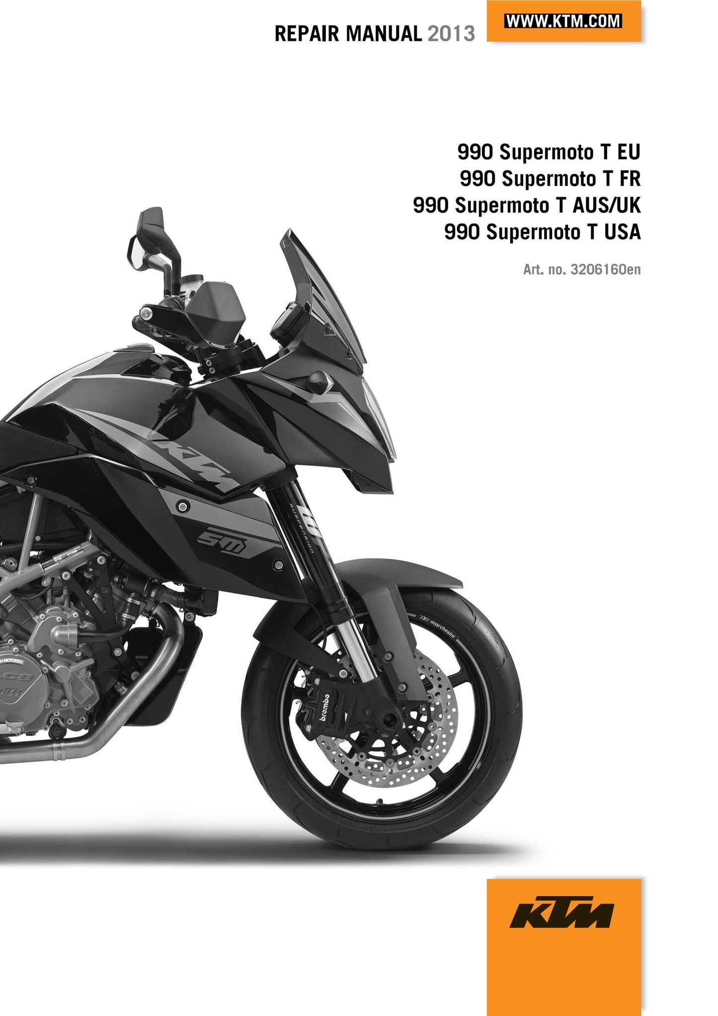 KTM 2013 - 990 Supermoto T - Eu Fr Aus Uk Usa - Workshop Service Repair Manuals