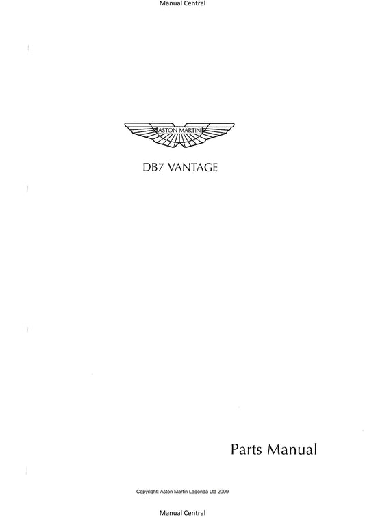 Aston Martin DB7 Vantage - 1999 2000 2001 2002 2003 - Parts Manual