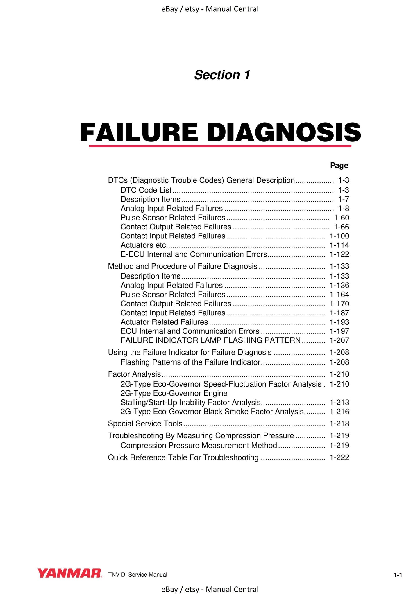 Yanmar Industrial Engine -  3TNV 4TNV  - Troubleshooting Manual - Electronic Control