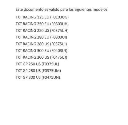 Spanish Language - Gasgas 2021 - TXT Gp Racing 125 250 280 300 - Manual de Reparacion
