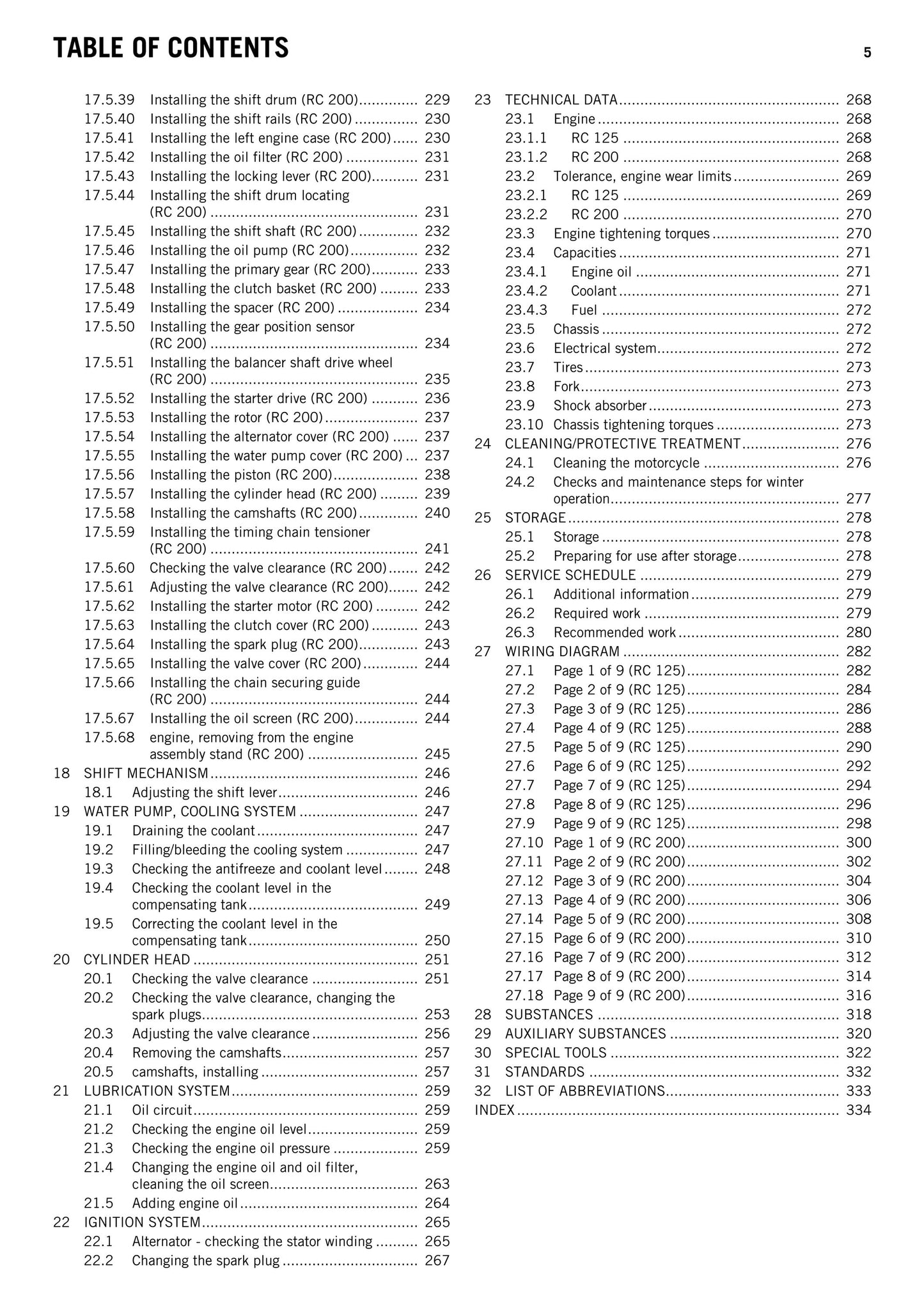 KTM 2015 - RC 125 200 - Service Workshop Repair Manual