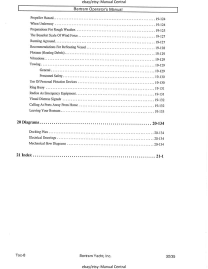 Bertram 30 Moppie - Owners Manual