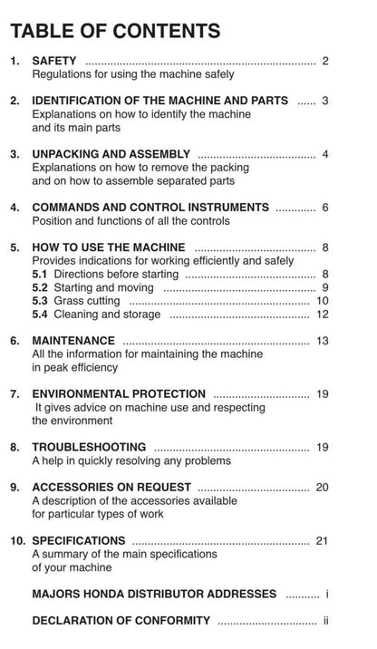 Honda Ride On - lawn mower - HF1211 HF 1211 - Operator Manual