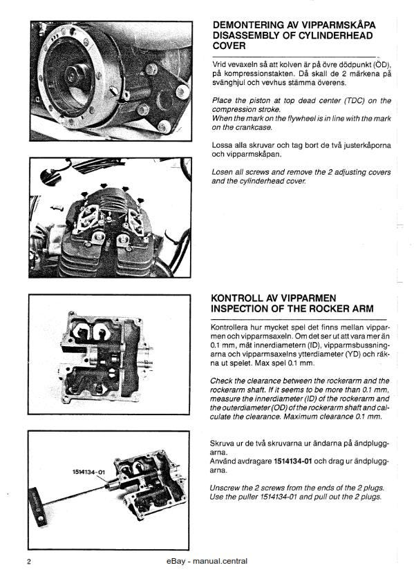 Husqvarna 1984  -4 Stroke Engine - Workshop Service Repair Verkstadshandbok -