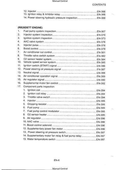 Nissan R33 Engines - RB20E RB25DE RB25DET RB26DETT - Workshop Service Repair Manual