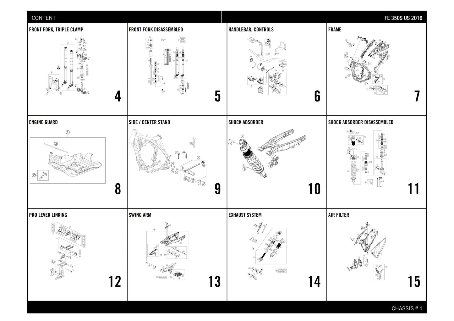 Husqvarna 2016 FE 350S US- Parts Manual Catalog
