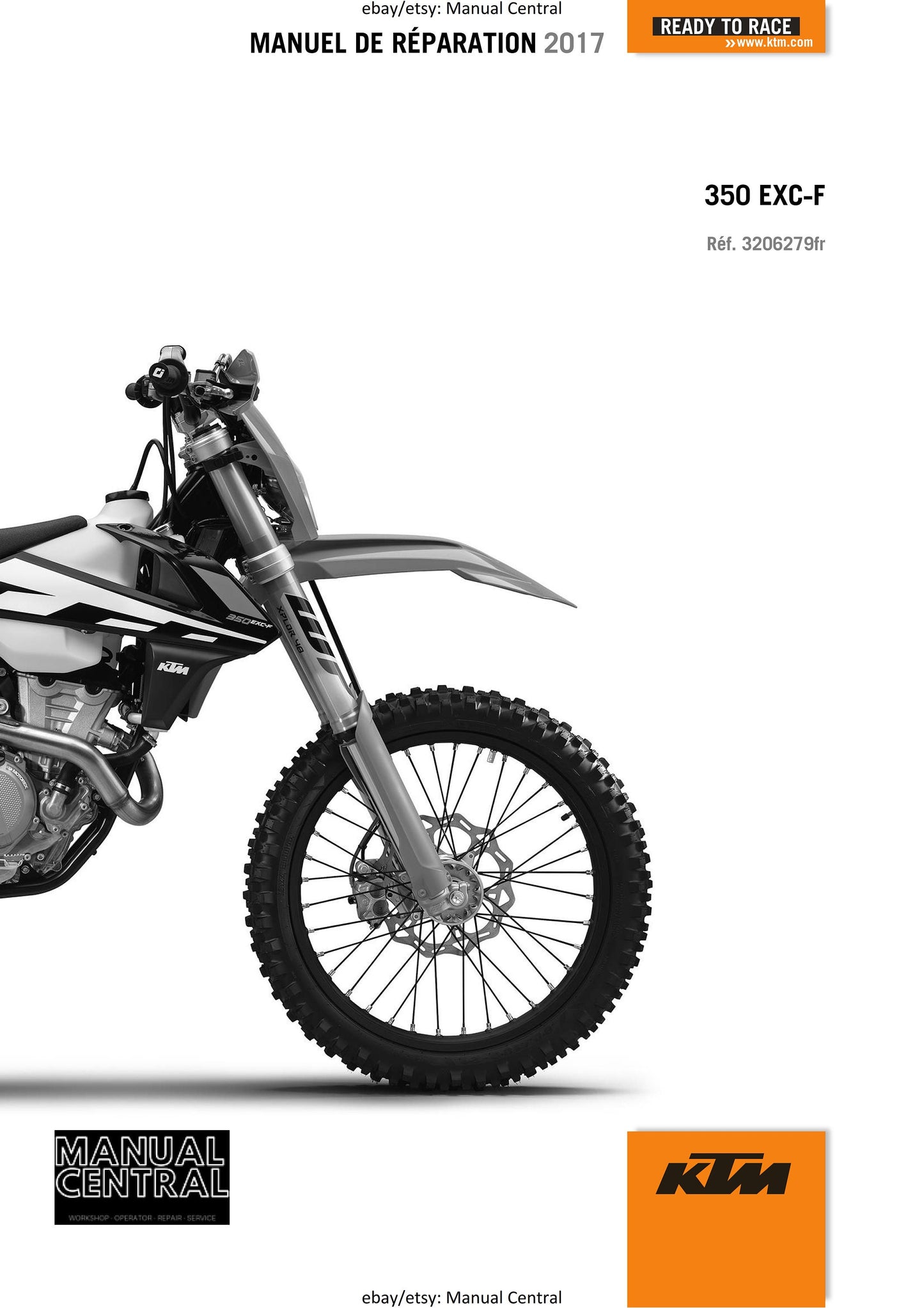 French Language - Ktm 2017 - 350 EXC-F - Manuel De Reparation -  Service Workshop Repair Manual