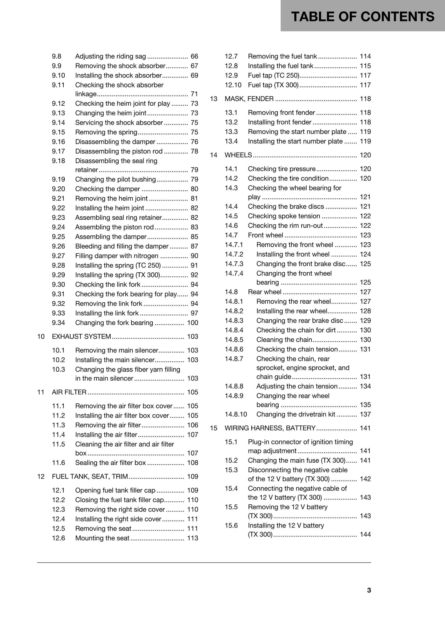 Husqvarna 2018 - TC 250 TX 300 - Workshop Service Repair Manual