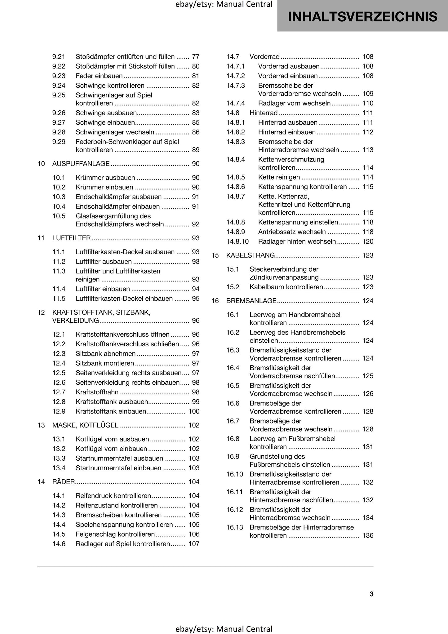 German Language - Husqvarna 2022 - TC 85 19/16 17/14- Reparaturanleitung