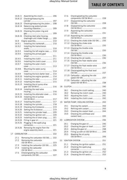 KTM 2018 - 50 Sx Mini - Service Workshop Repair Manual