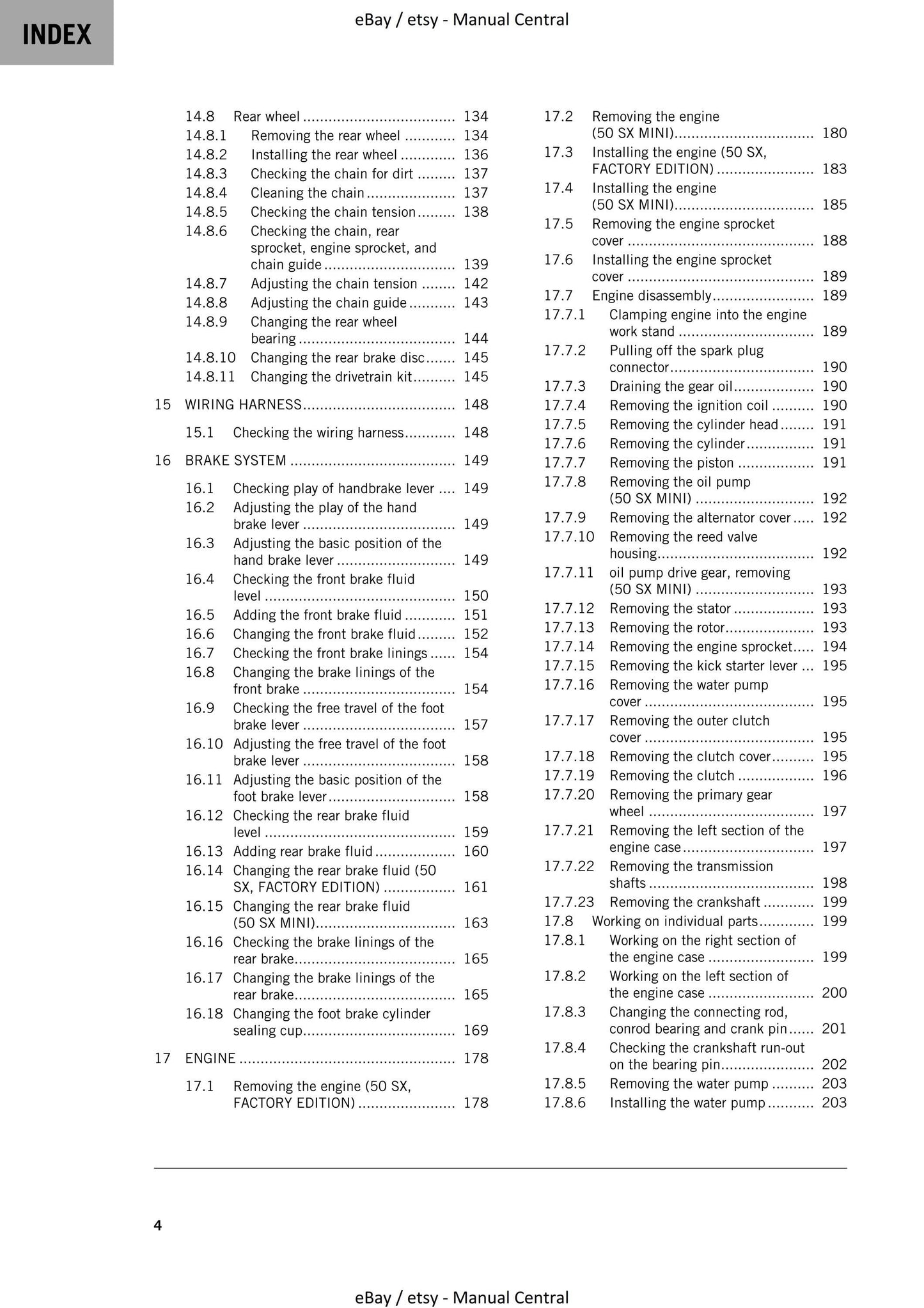 KTM 2021 - 50 SX Mini Factory Edition - Service Workshop Repair Manual
