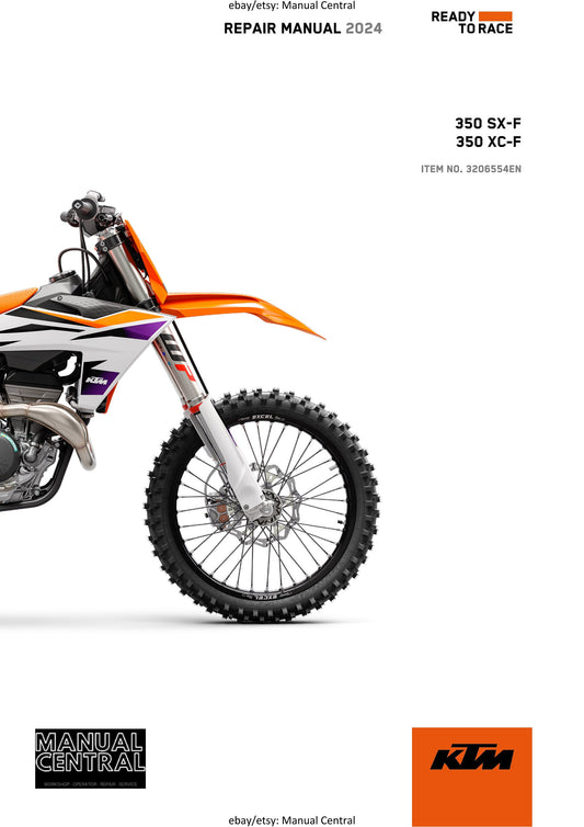 KTM 2024 - 350 Sx-f Xc-f- Service Workshop Repair Manual