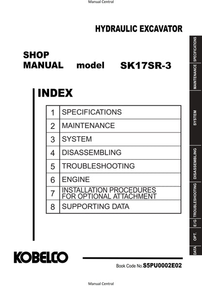 Kobelco - Compact Crawler Excavtor - SK17SR-3 - Workshop Service Repair Manual