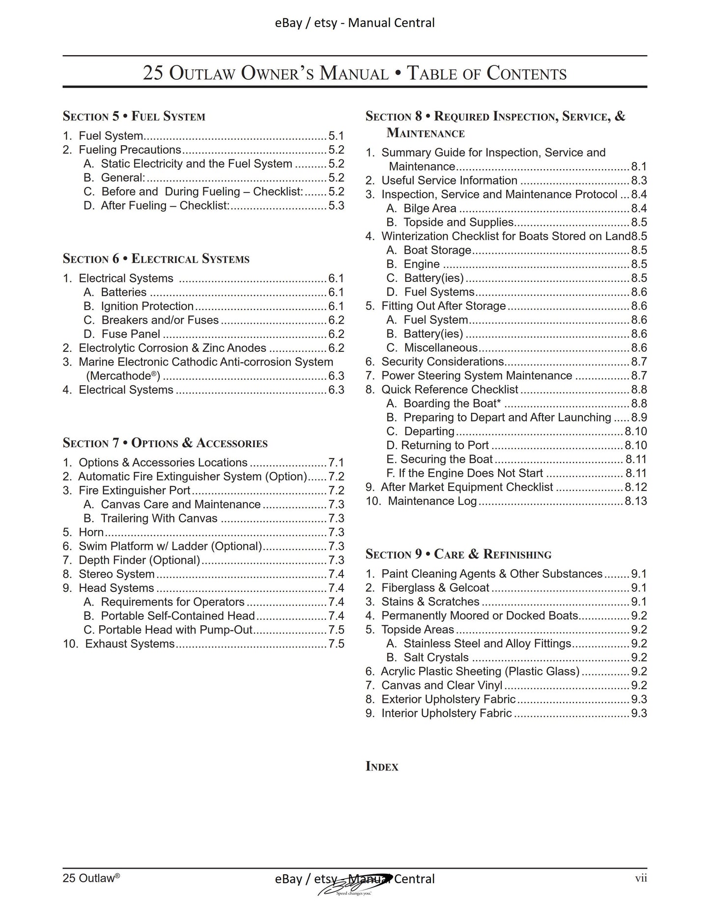 Baja Marine - 25 Outlaw - Owners Manual