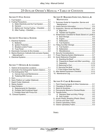 Baja Marine - 25 Outlaw - Owners Manual