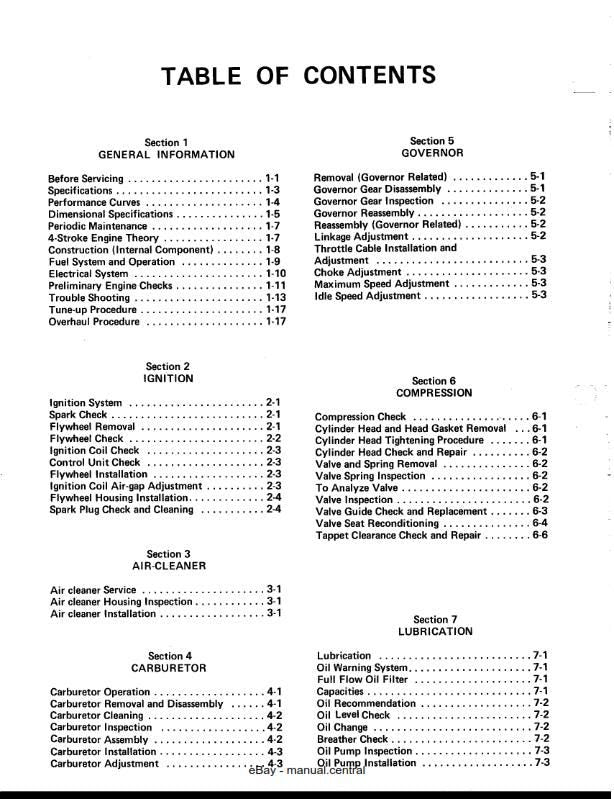 Kawasaki FB460V 4 Stroke Air Cooled Gasoline Engine - Workshop Service Repair Manual
