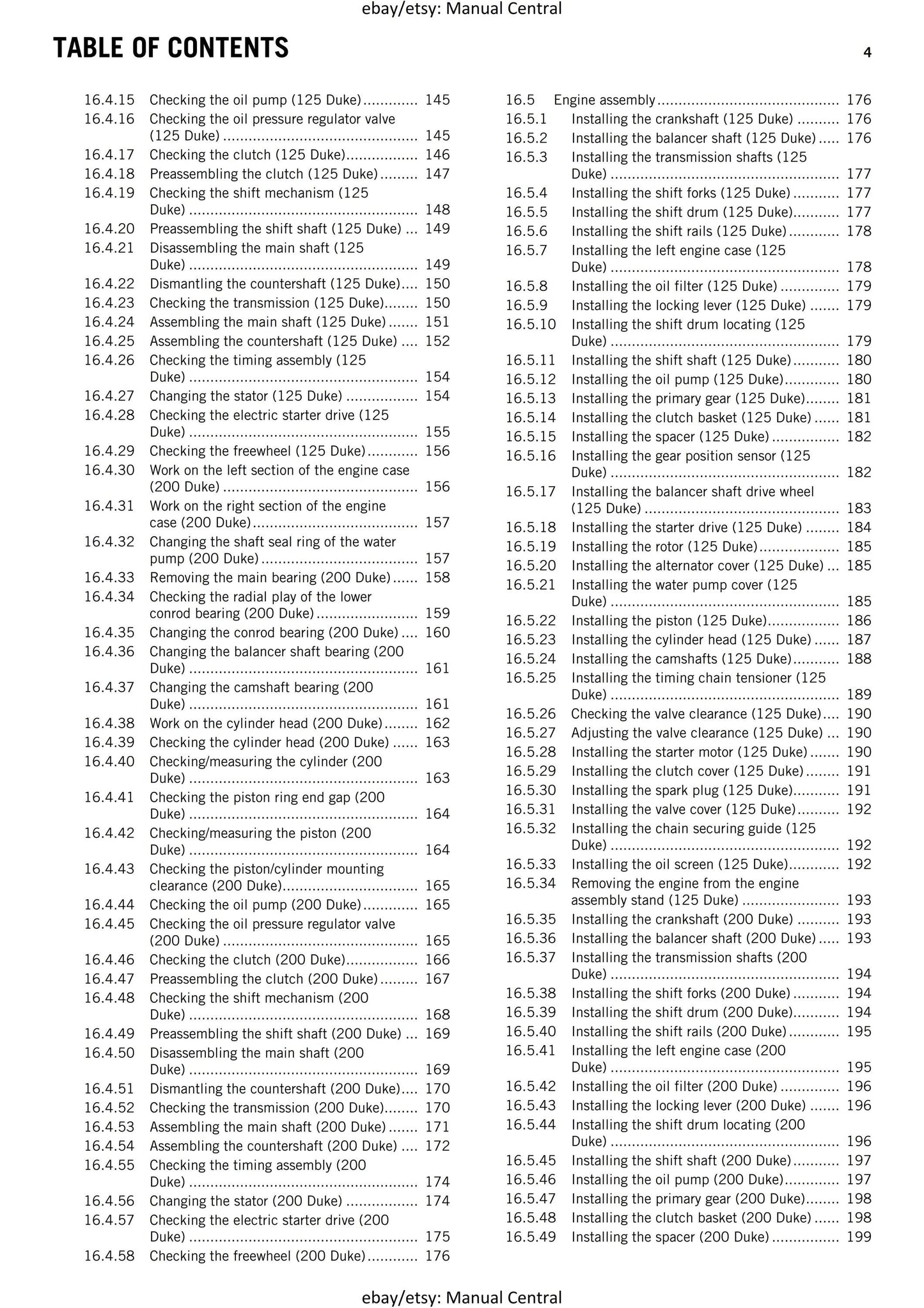 KTM 2013 - 125 200 Duke - Workshop Service Repair Manuals