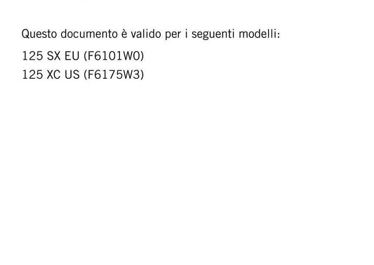 Italian Language - KTM 2023 - 125 Sx Xc - Manuale Di Riparazione