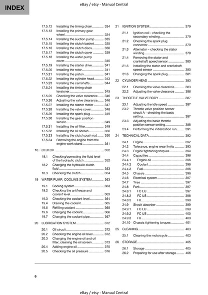 Husqvarna 2021 - FC FX 350 - Workshop Service Repair Manual