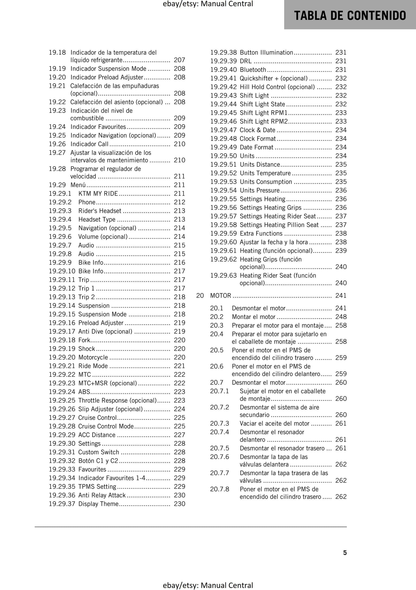 Spanish Language - KTM 2021 -1290 Super Adventure S - Manual de Reparacion