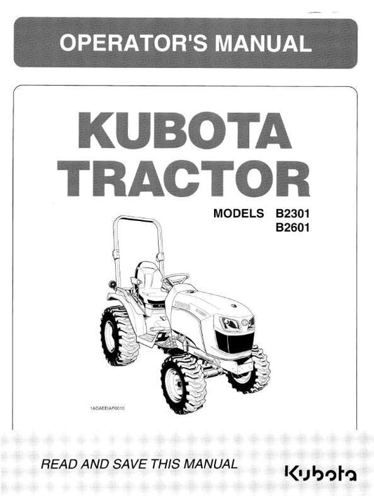 Kubota Tractor - B2301 B2601 - Operator Manual