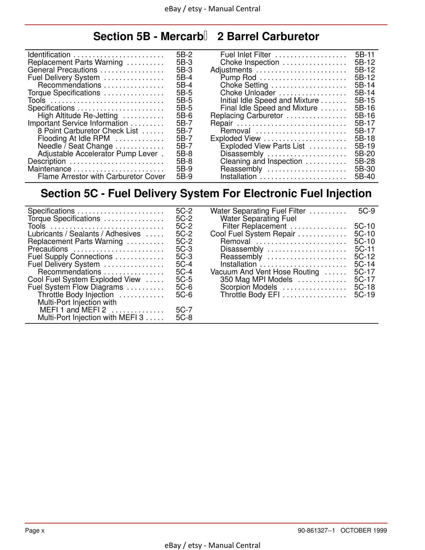 Mercury Mercruiser Service Manual 24 - Marine Engines GM V8 305 350 Cid (5.0L) (5.7L)