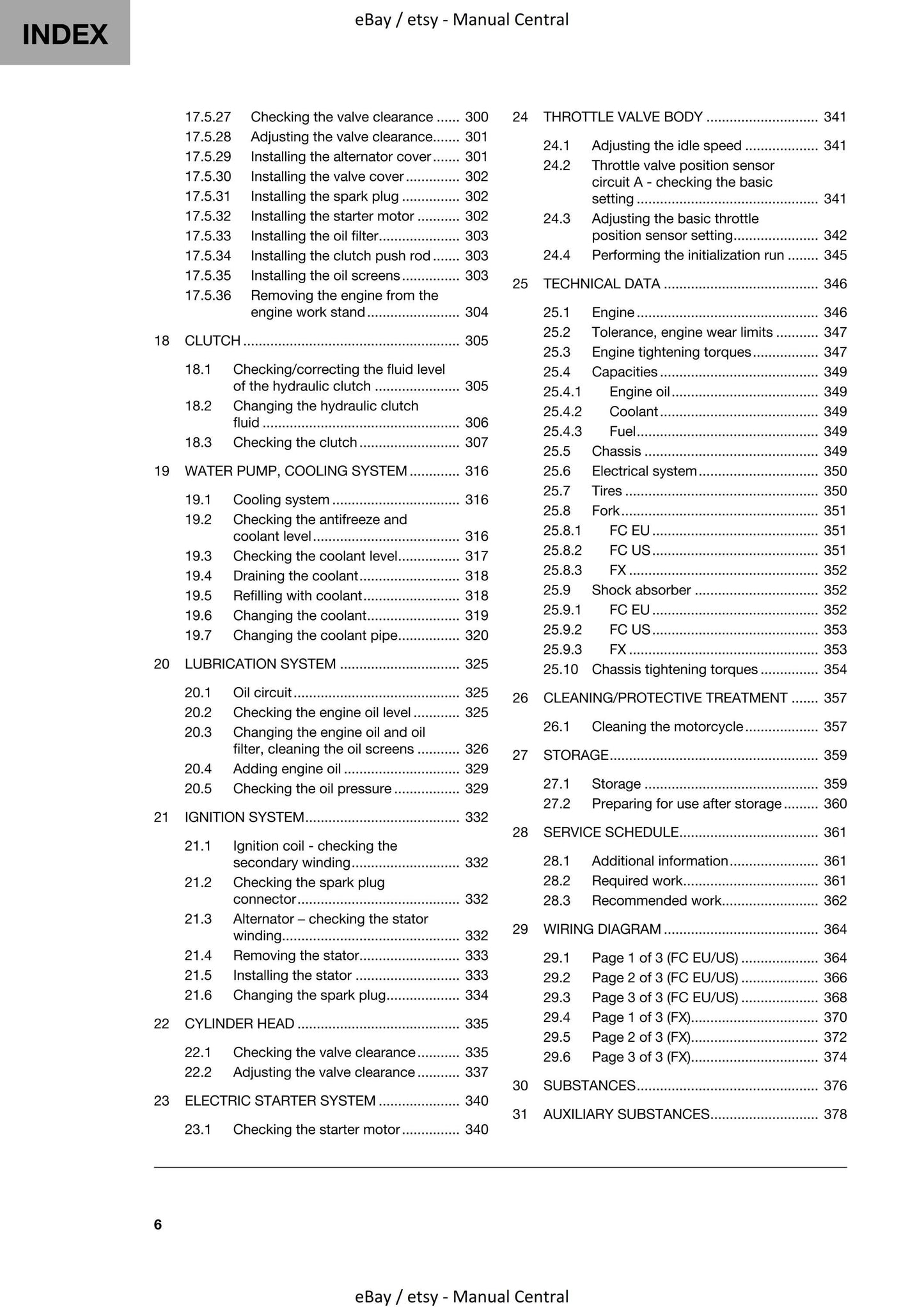 Husqvarna 2022 - FC FX 450 - Service Workshop Repair Manual
