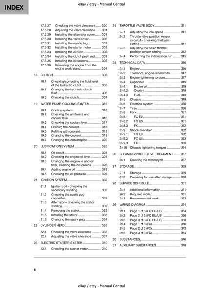 Husqvarna 2022 - FC FX 450 - Service Workshop Repair Manual