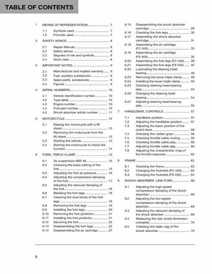 Husqvarna 2017 - FC FX 450 - Service Workshop Repair Manual