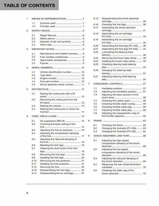 Husqvarna 2017 - FC FX 450 - Service Workshop Repair Manual