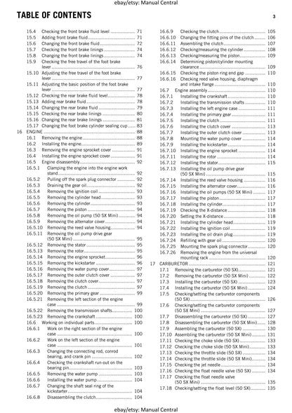 KTM 2016 - 50 SX Mini - Service Workshop Repair Manual