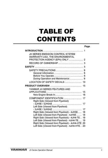 Yanmar Marine Engine -  3JH5E 3JH5AE 4JH5E 4JH4-TE 4JH4-HTE
