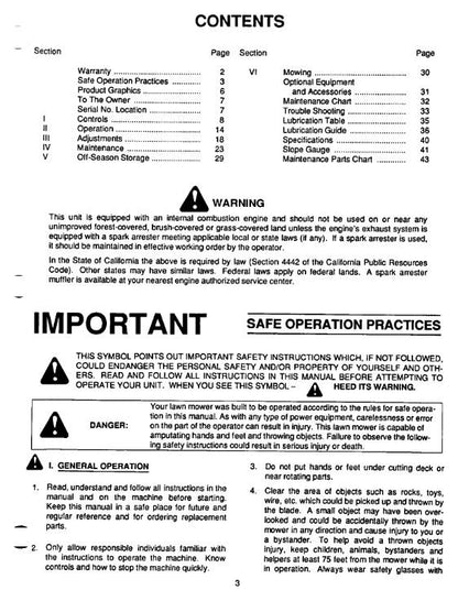 Cub Cadet - 1863 1864 Garden Tractor Owners Manual