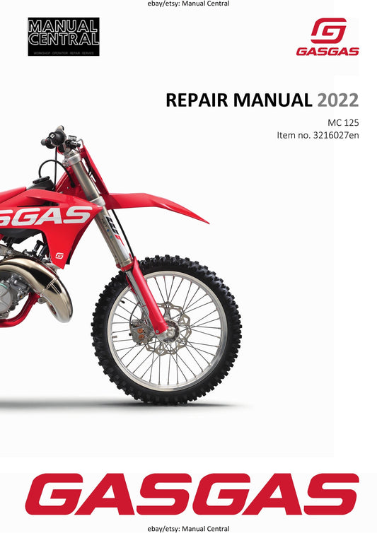GasGas 2022 -MC 125 - Service Workshop Repair Manual