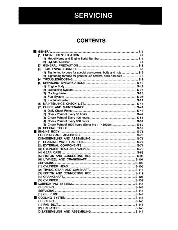 Kubota Diesel Engine -05 Series - D905-B D1005-B V1205-B V1205-T-B V1305-B D1105-B V1505-B D1105-T-B V1505-T-B Workshop Service Repair