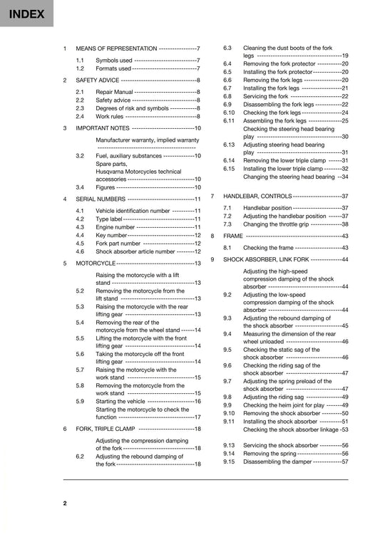Husqvarna 2022 - 701 Supermoto US edition - Service Workshop Repair Manual