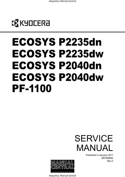 PDF - Kyocera Ecosys P2235dn P2235dw P2040dn P2040dw PF-1100 - Service Workshop Repair Manual - Jan 2017