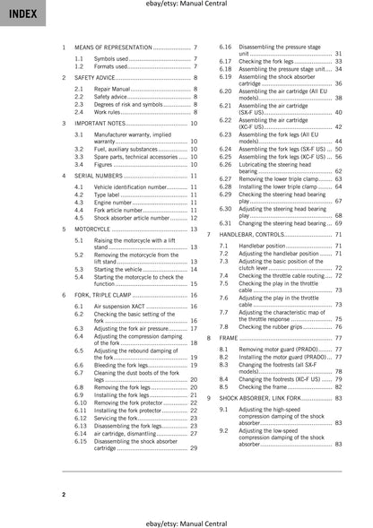 PDF - KTM 2020 - 250 Sx-f Xc-f Prado - Service Workshop Repair Manual