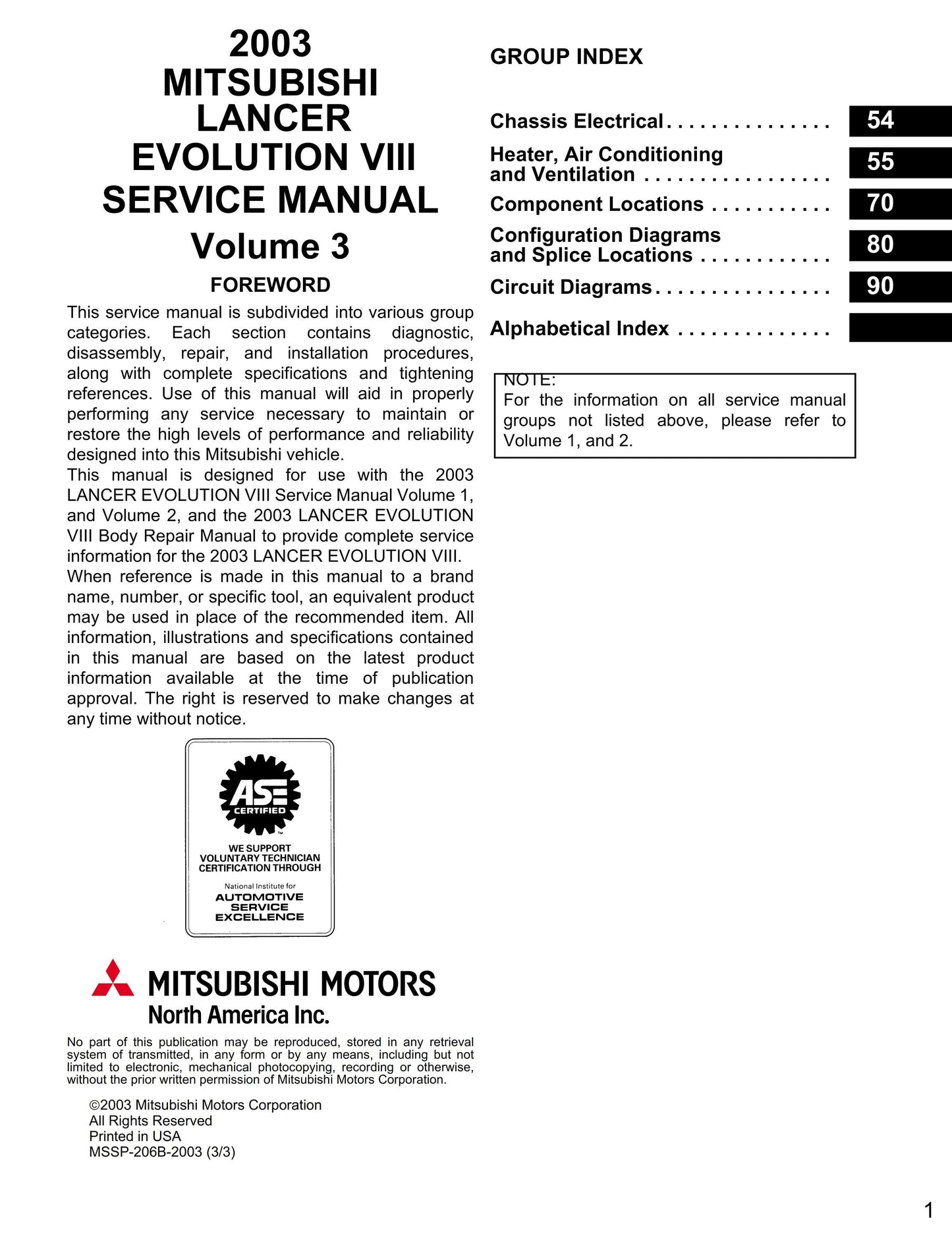 PDF - Mitsubishi Lancer Evolution Evo VIII 8 - Complete Workshop Service Repair Manual