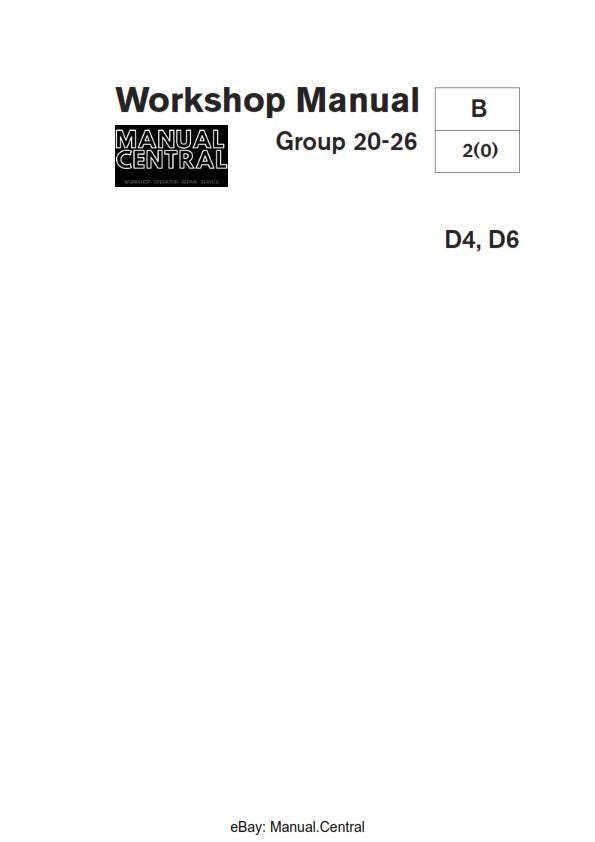 Volvo Penta - D4 D6 - Group 20-26 - Workshop Service Repair Manual