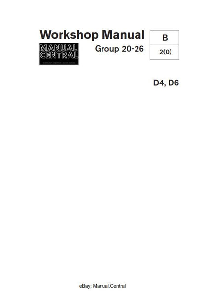 Volvo Penta - D4 D6 - Group 20-26 - Workshop Service Repair Manual